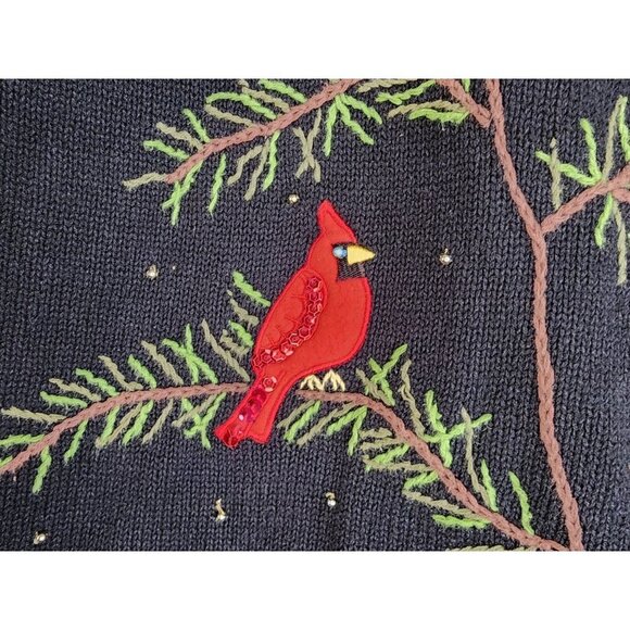 Cardinals Vest Black Plus 26/28W White Stag Sweater Vest Black and Red Birds - Picture 5 of 15